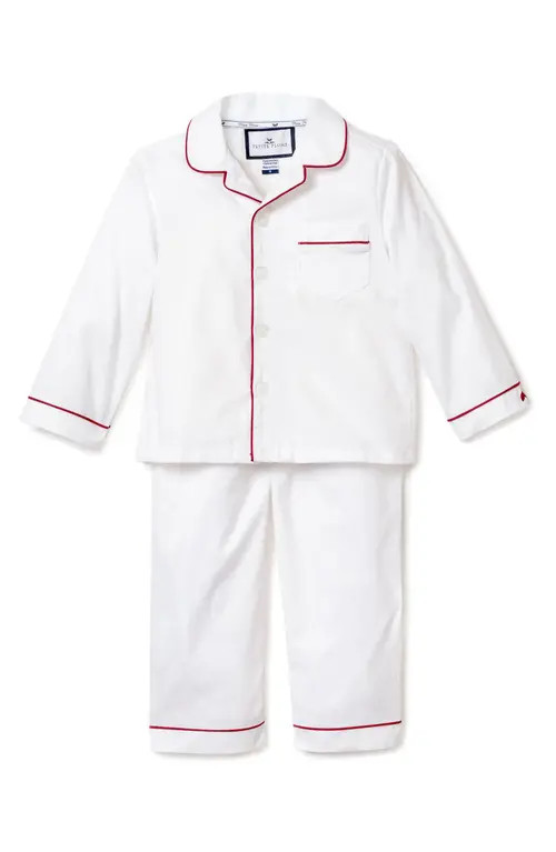 Petite Plume Kids' White Flannel Two Piece Pajamas at Nordstrom, Size 5 | Nordstrom