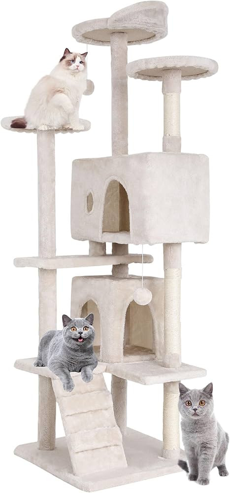 BestPet 54in Cat Tree Tower for Indoor Cats,Multi-Level Cat Furniture Activity Center with Cat Sc... | Amazon (US)