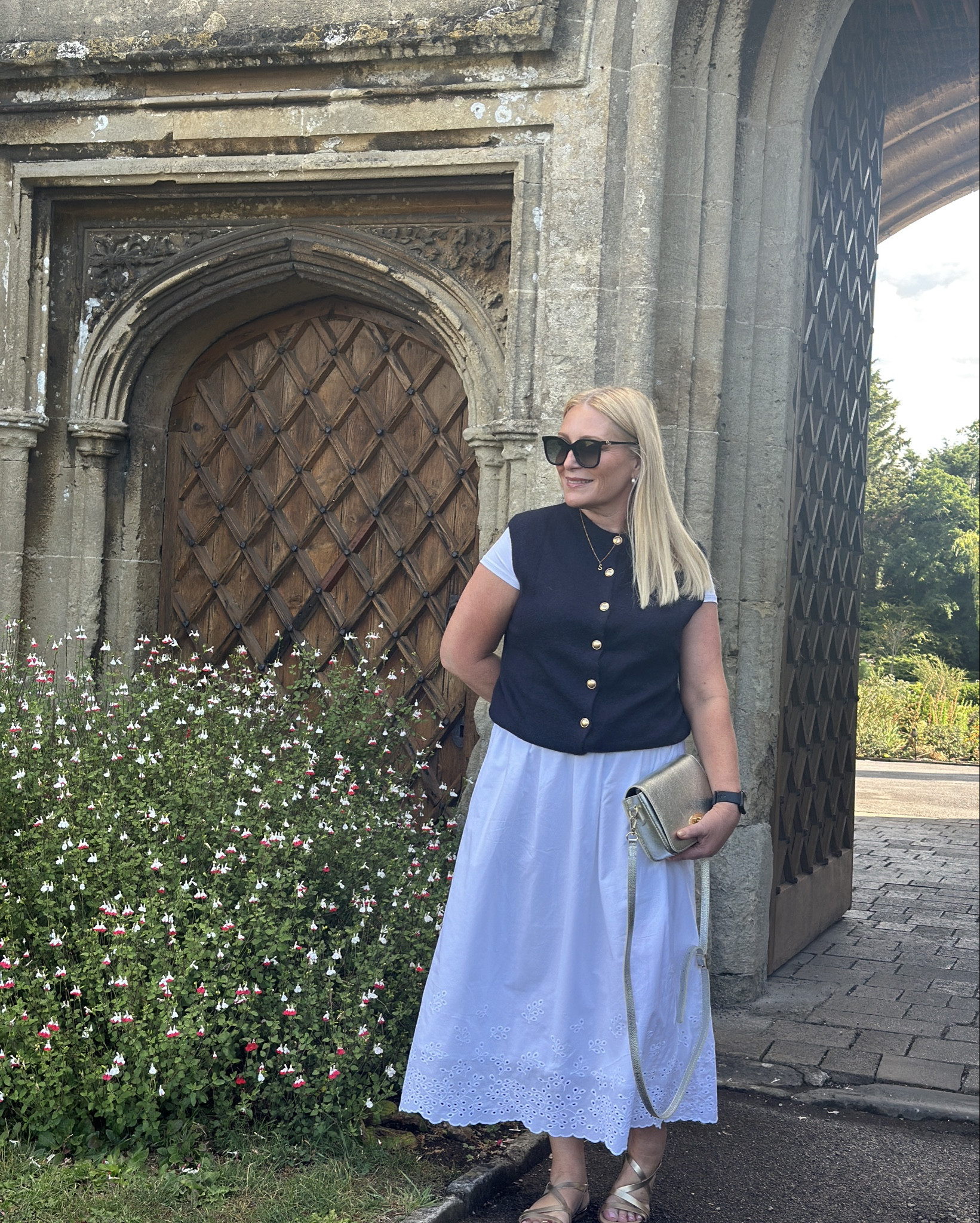 Laying with a knitted waistcoat over a white T-shirt is the perfect transitional piece for autumn.
I’ve styled it with a white Aline skirt and gold accessories to tie in with the gold button detail of the knit 

#LTKautumn #LTKstyletip #LTKuk