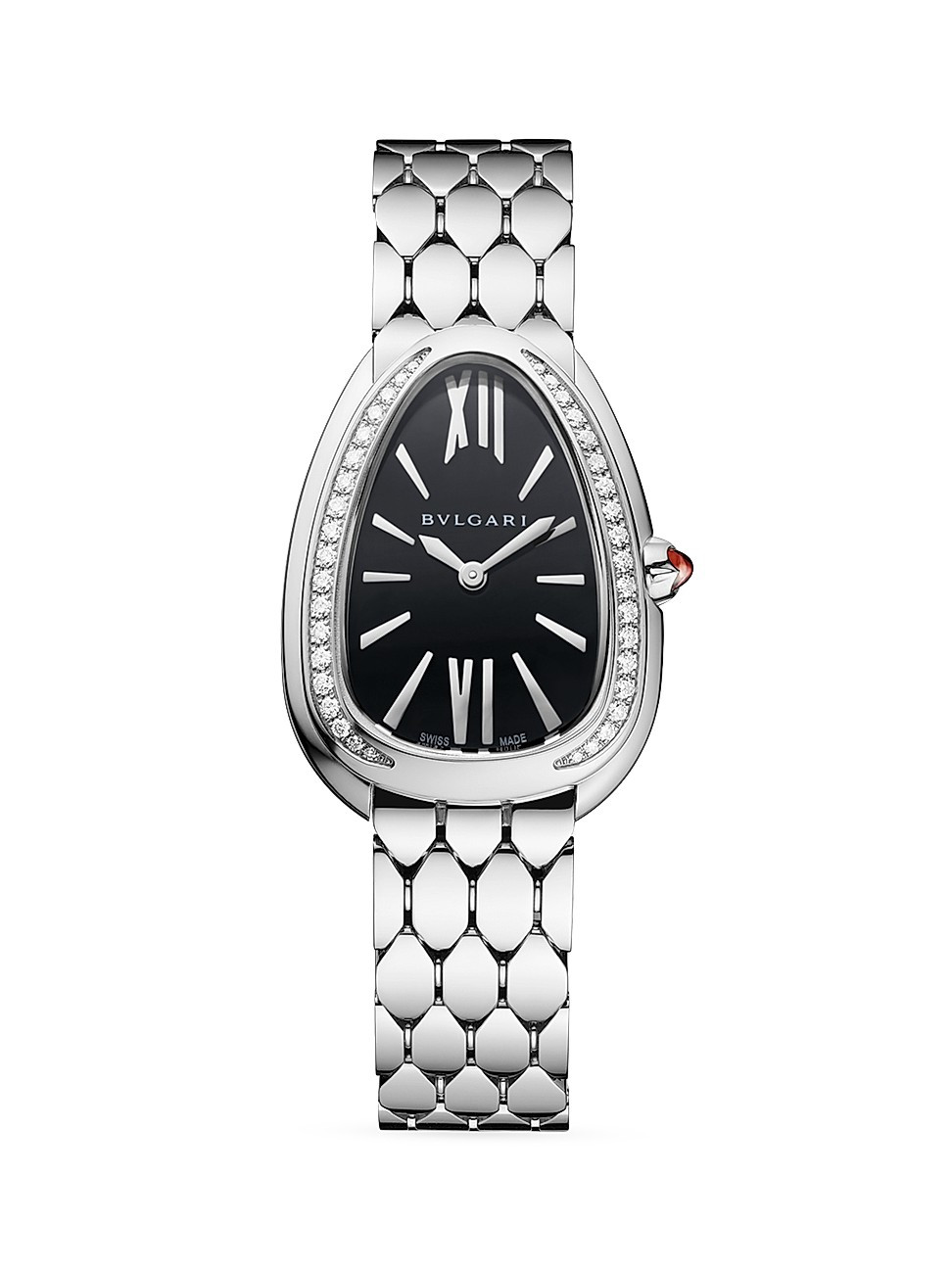 Women's Serpenti Seduttori Stainless Steel & Diamond Bracelet Watch - Steel | Saks Fifth Avenue