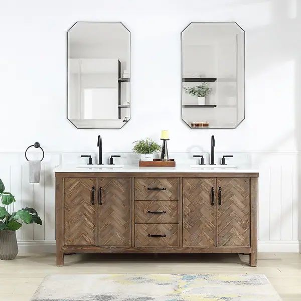 Javier Bath Vanity with Composite Stone Top without Mirror | Bed Bath & Beyond