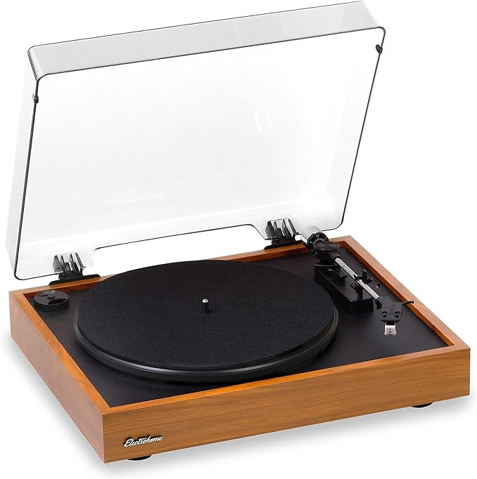 Electrohome Montrose Vinyl Record Player 2-Speed Belt-Drive Turntable, with Audio-Technica Stylus... | Amazon (US)