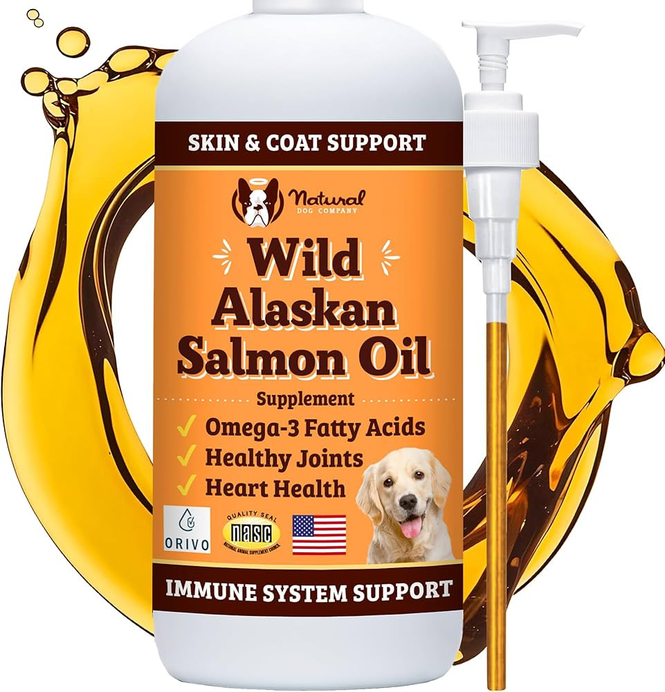 Natural Dog Company Wild-Caught Salmon Oil for Dogs (16oz) with Pump, Omega 3 Fish Oil Supplement... | Amazon (US)