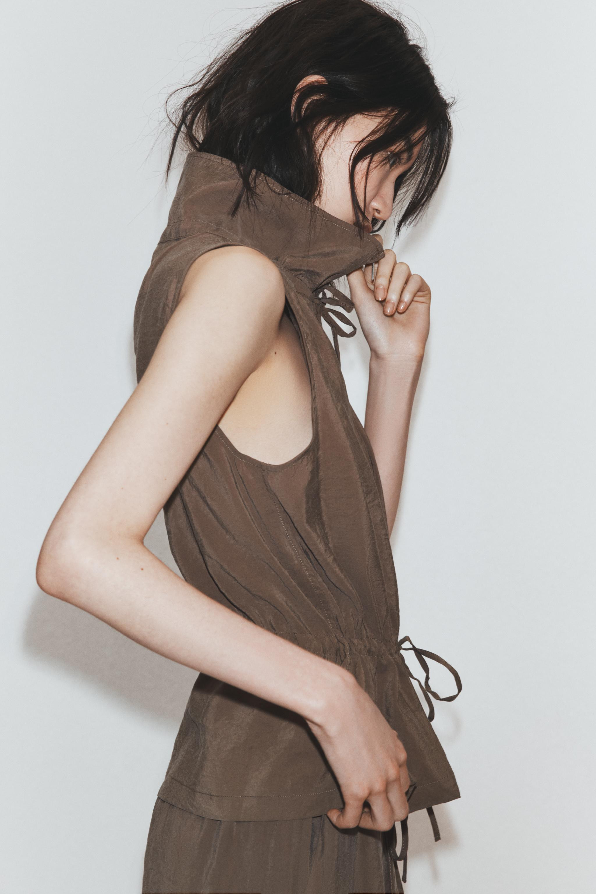 LEATHER EFFECT WAISTCOAT WITH TABS | Zara AU