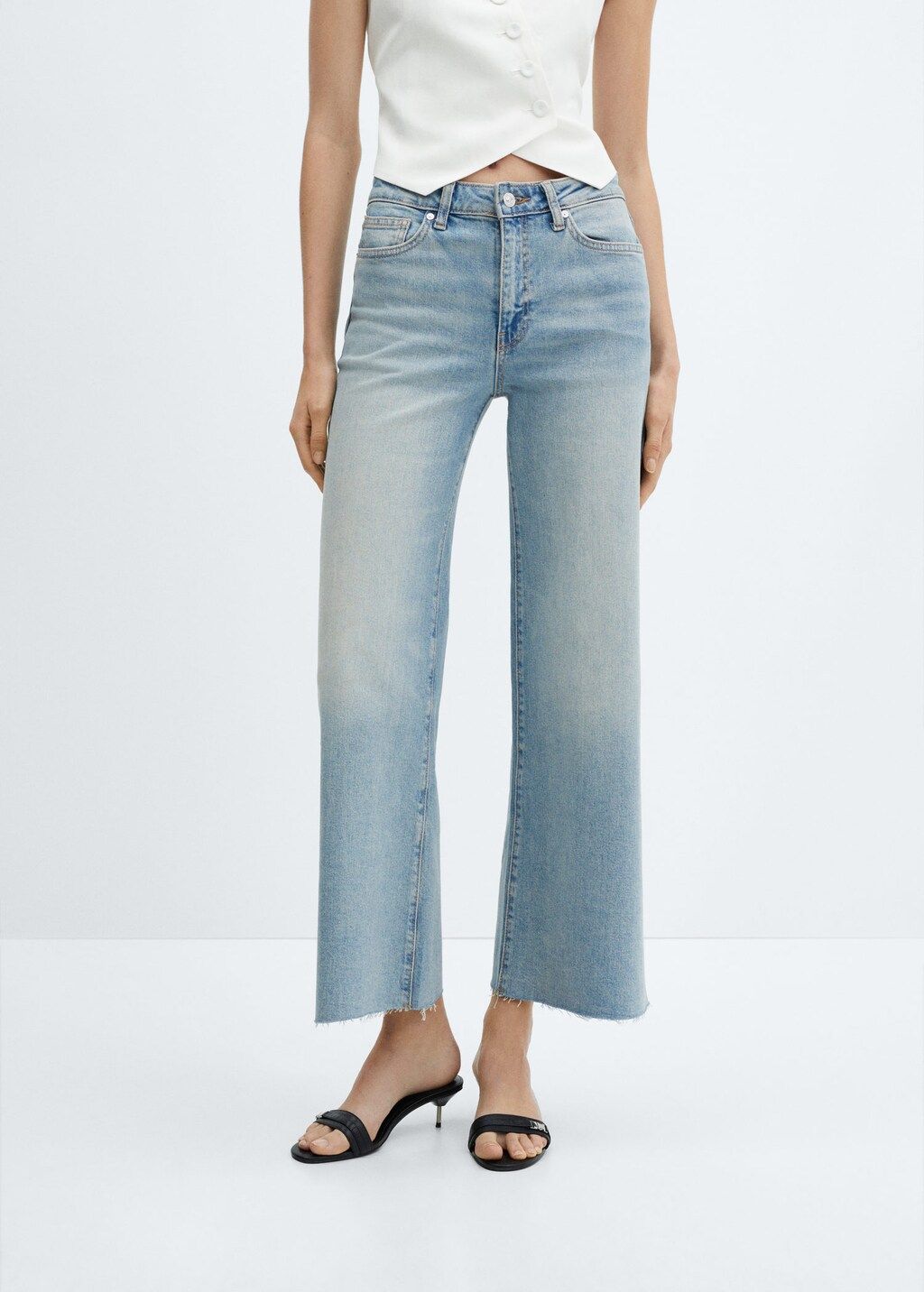 Wideleg-jeans mit mittlerer bundhöhe -  Damen | Mango Deutschland | MANGO (DE)
