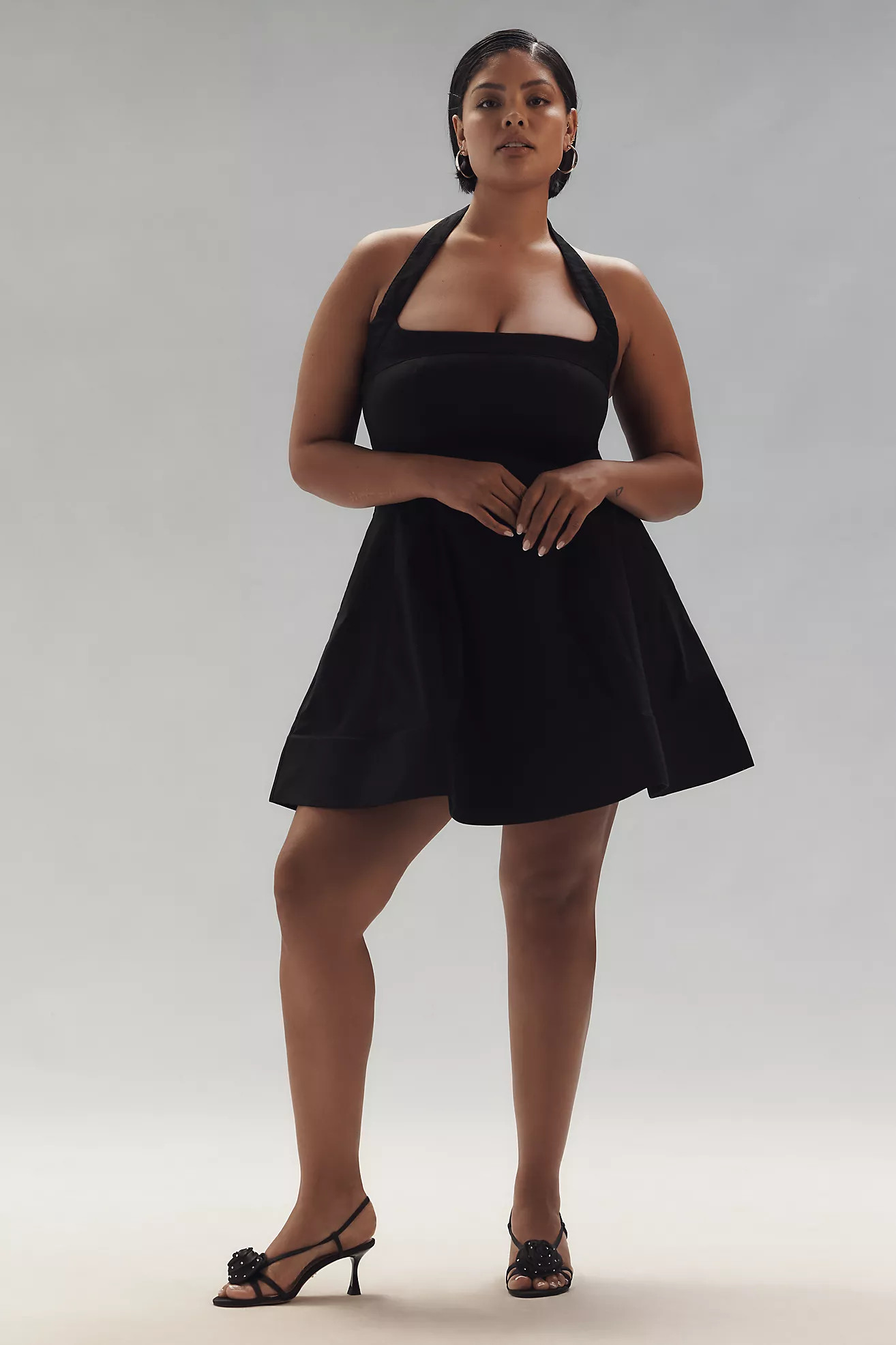 Maeve Square-Neck Fit-and-Flare Mini Dress | Anthropologie (US)