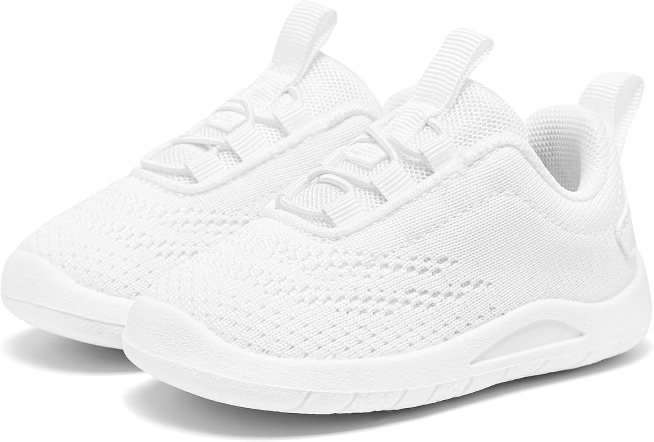 MORENDL Toddler Slip On Sneakers Baby Walking Shoes Non-Slip Breathable Unisex Pink Mesh Lace-Up ... | Amazon (US)