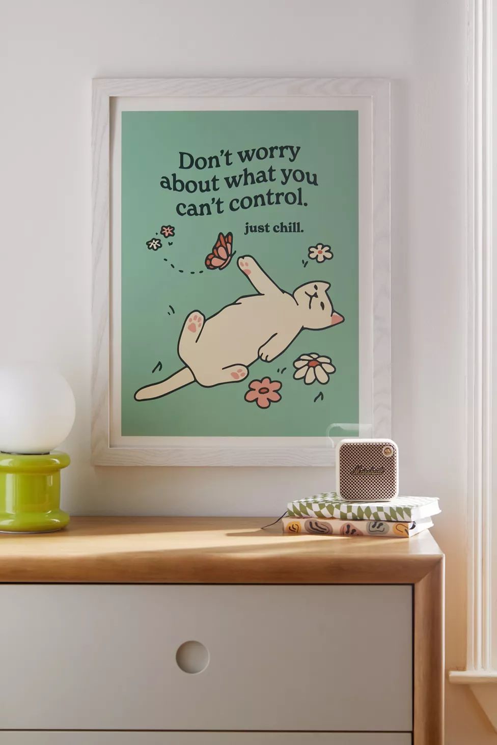 Kira Cyan Chill Cat Art Print | Urban Outfitters (US and RoW)