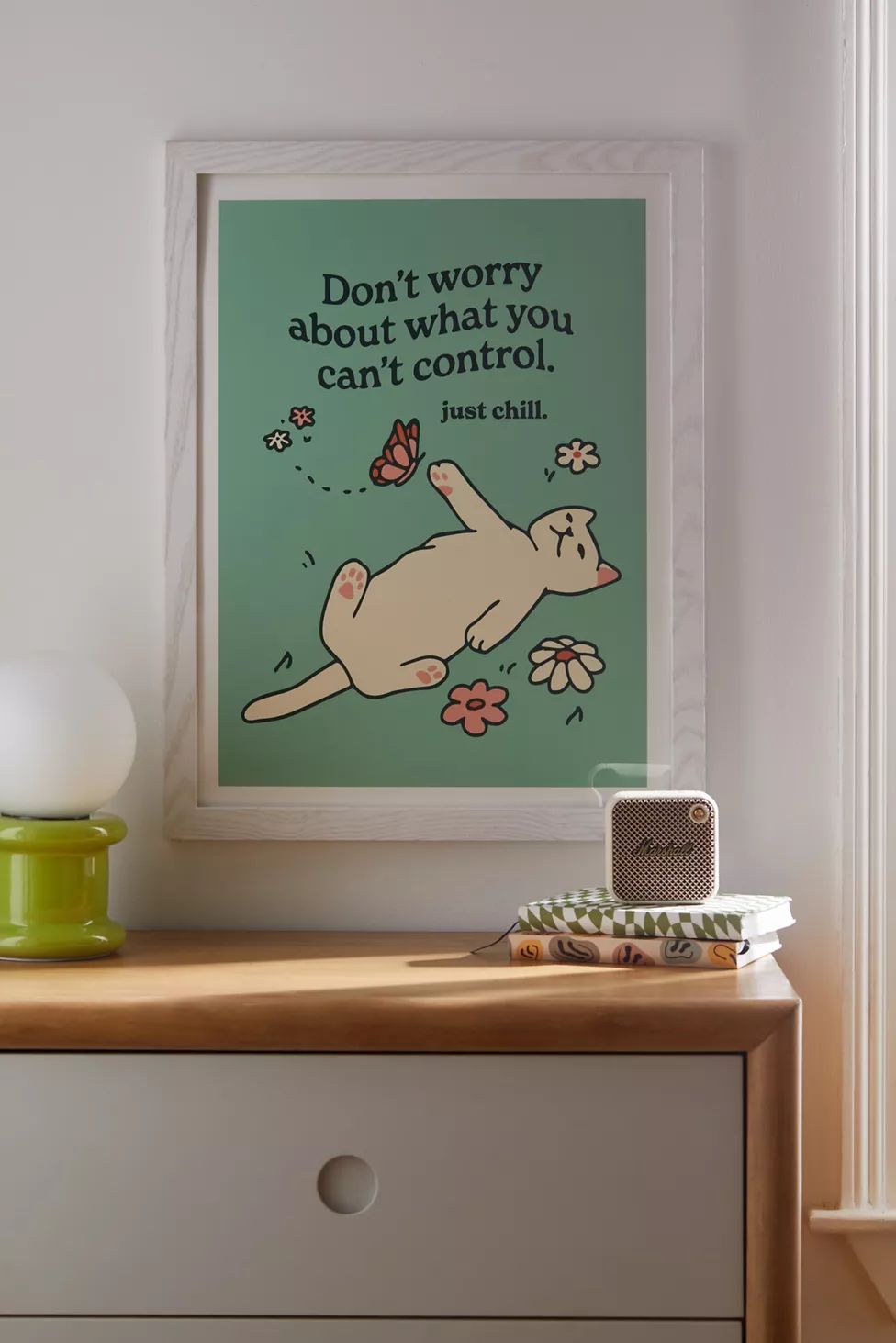 Kira Cyan Chill Cat Art Print | Urban Outfitters (US and RoW)