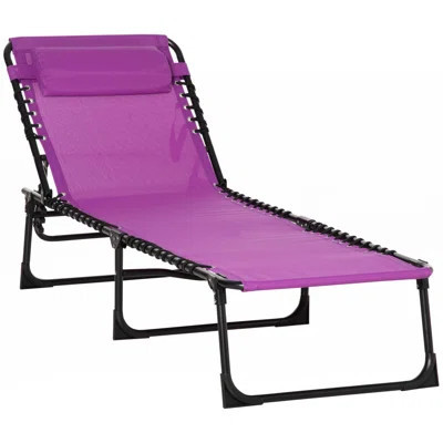 Outsunny Folding Chaise Lounge Pool Chair, Patio Sun Tanning Chair, Outdoor Lounge Chair W/ 4-Position Reclining Back | Wayfair North America