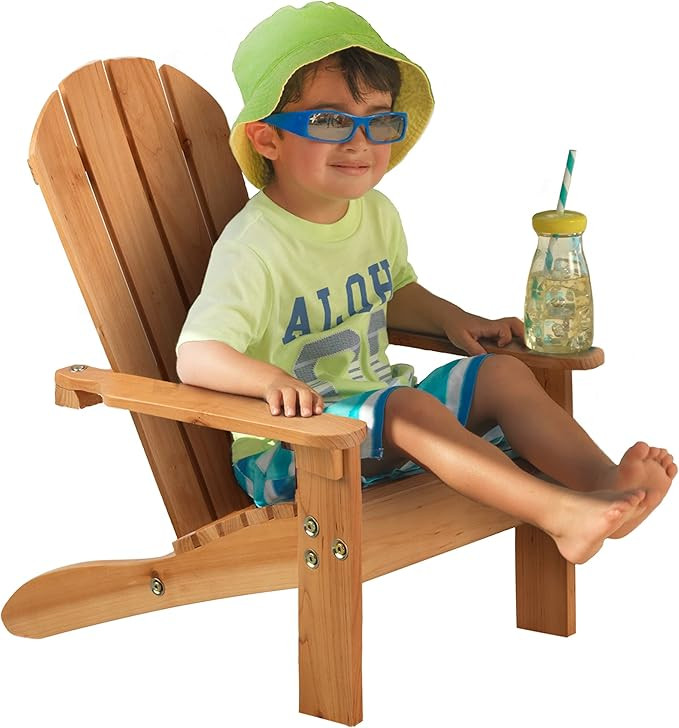 KidKraft Wooden Adirondack Children's Outdoor Chair, Kid's Patio Furniture, Honey, Gift for Ages ... | Amazon (US)