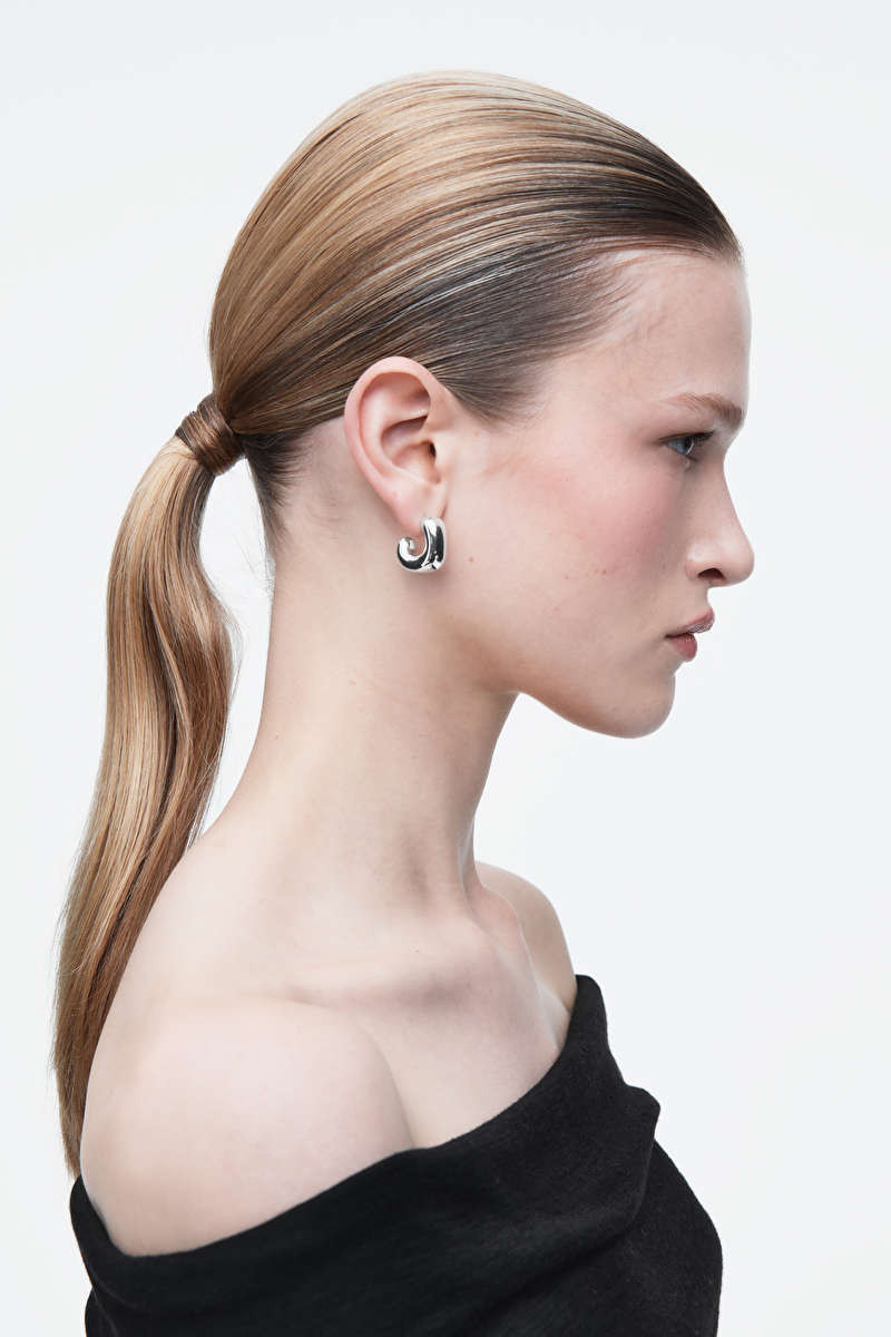 MINI CHUNKY SQUARED HOOP EARRINGS - SILVER - Jewellery - COS | COS (US)