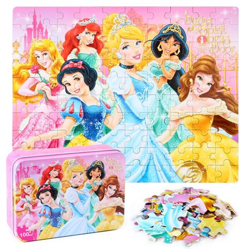 Puzzles for Kids Ages 4-8 100 Pieces Jigsaw Puzzles for Boys and Girls Educational Learning Puzzles in Metal Box. | Amazon (US)