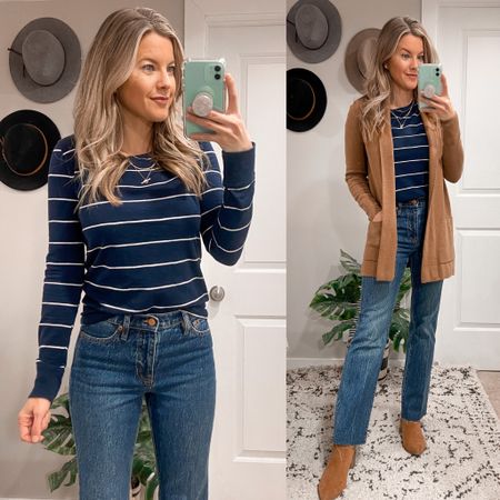 J. Crew Mega Sale! On items in the sale, 70% off 3+, 60% off 2, or 50% off 1 item, with code SHOPSALE. These jeans are just $14 (70% off the sale price) when you order 3+ items! Orig. Price $138. The jeans are a steal even if you get them alone at 50% off the sale price ($17)!

To see the jeans up close and in motion, check out my Instagrams stories today. 😉

This J. Crew striped long-sleeve is not part of the mega sale, but it is on sale for $27!

#LTKunder50 #LTKSeasonal #LTKstyletip