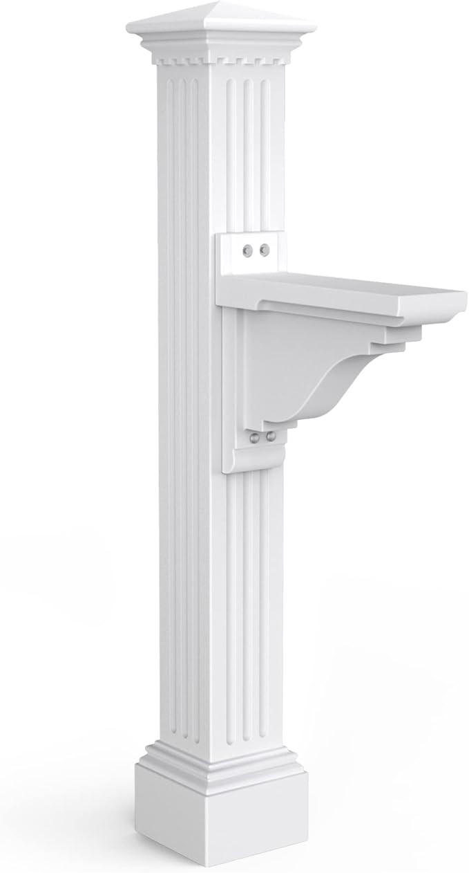 Mayne Manchester Single Arm Mail Post - White - 26in L x 9in W x 58in H - Manchester Post & Arm, ... | Amazon (US)