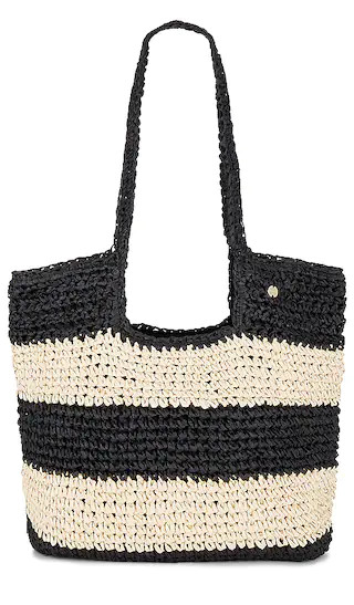 Splice Woven Tote in Black & Natural | Revolve Clothing (Global)