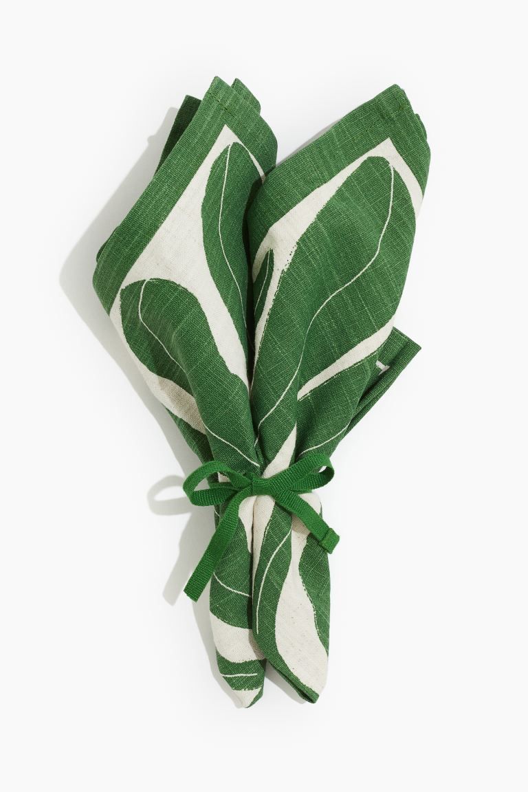 2-pack Leaf-print Napkins | H&M (US + CA)