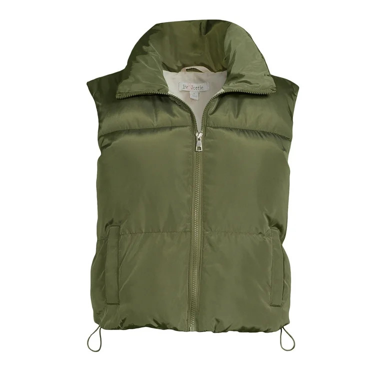 Liv & Lottie Juniors Cropped Puffer Vest with Pockets, Sizes S-XL - Walmart.com | Walmart (US)
