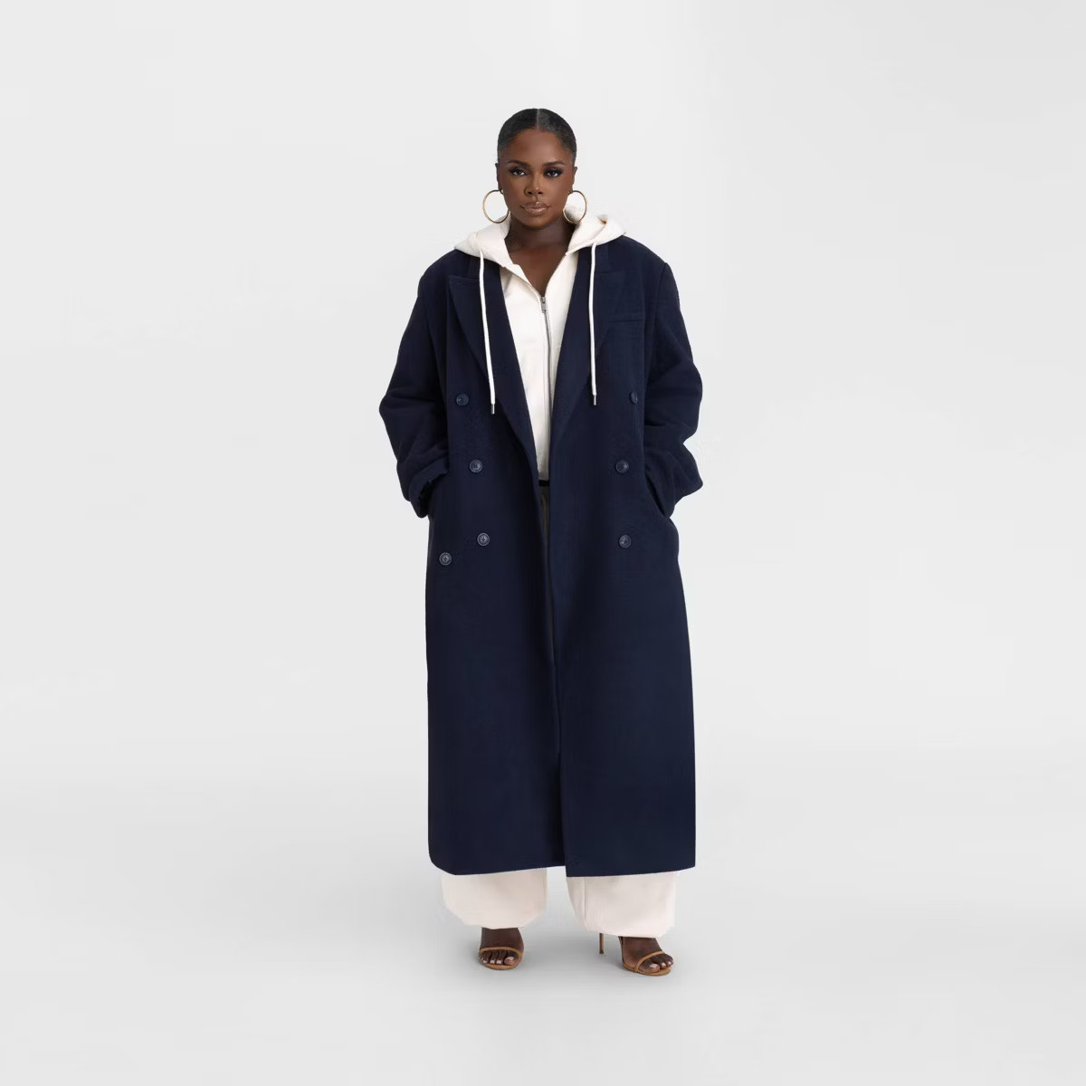 KBB by KAHLANA Women's 'The Maxi Coat' - Navy Blue | Target