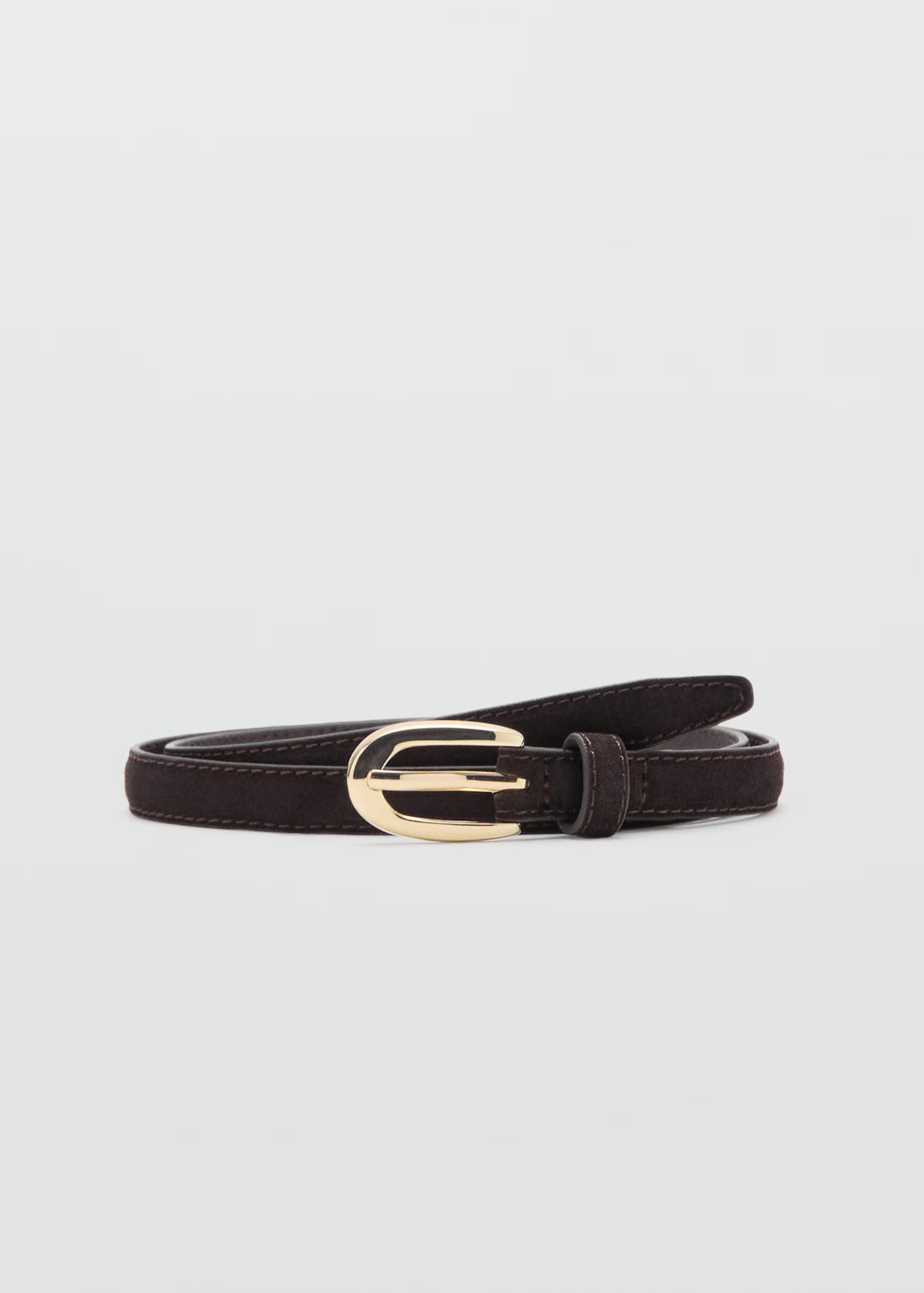Thin suede leather belt | MANGO (UK)