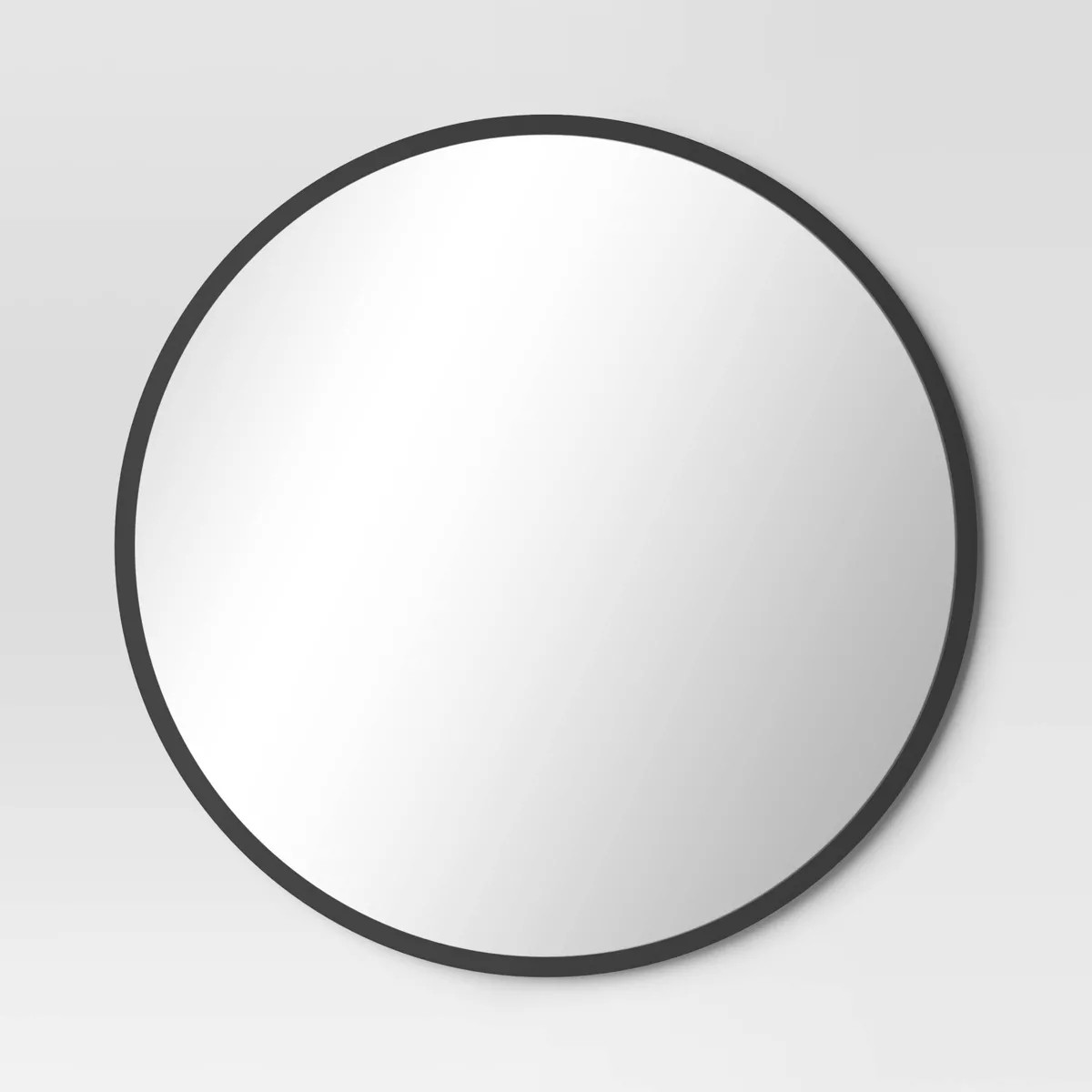 28" Round Decorative Wall Mirror Black - Threshold™: Modern Steel Frame, Wall Mount | Target