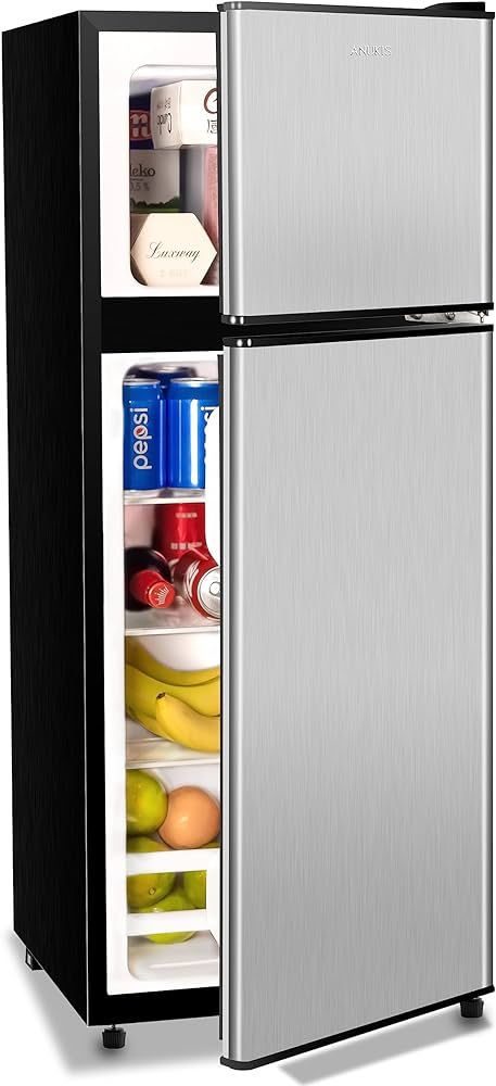 Anukis Compact Refrigerator 4.0 Cu Ft 2 Door Mini Fridge with Freezer For Apartment, Dorm, Office... | Amazon (US)