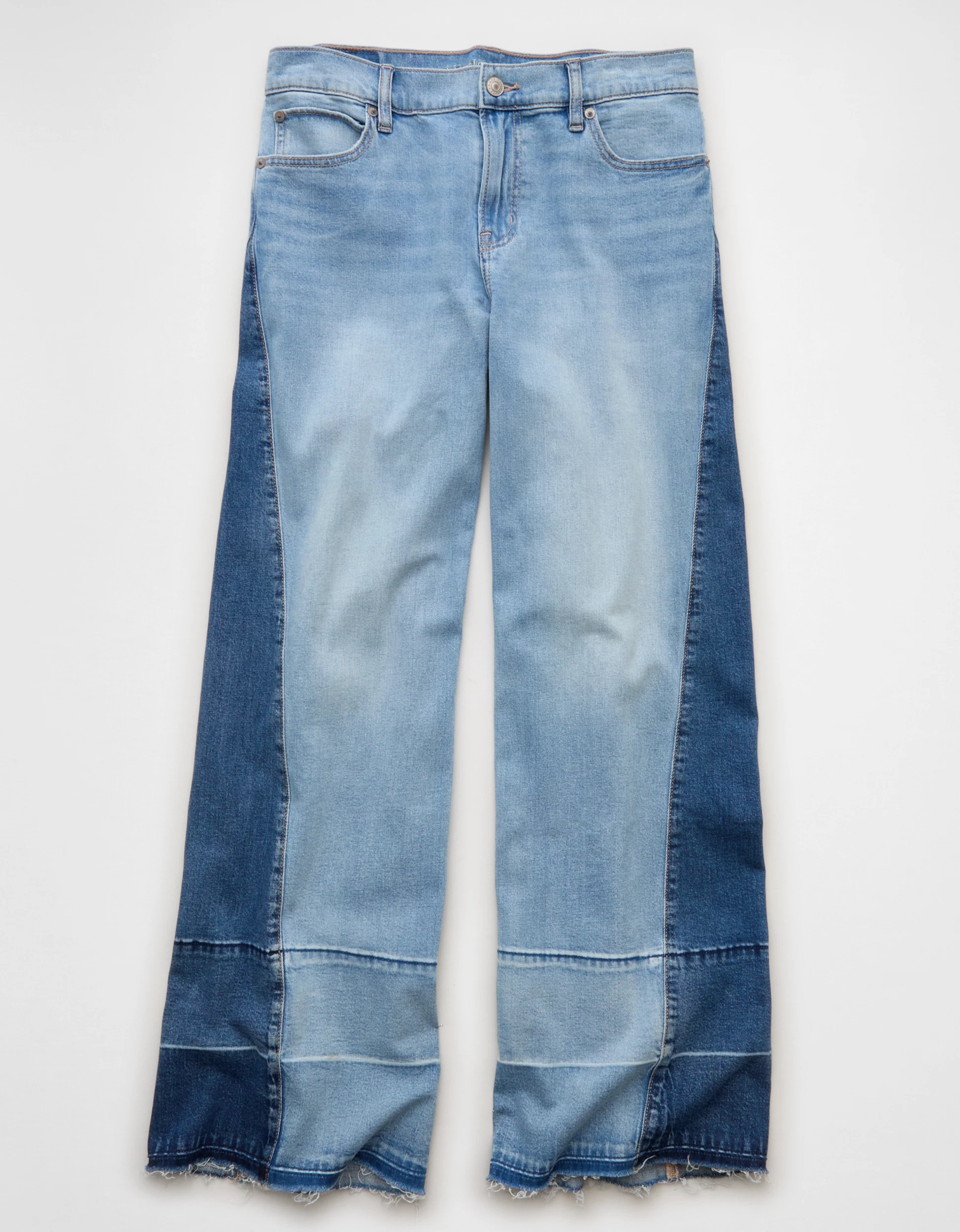 AE Dreamy Drape Stretch Low-Rise Baggy Ultra-Wide Leg Jean | American Eagle Outfitters (US & CA)