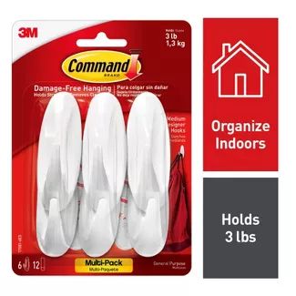 Command Medium Sized Designer Hooks Value Pack White | Target