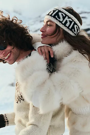 Violet & Brooks Embroidered Faux Fur Earmuffs | Anthropologie (US)