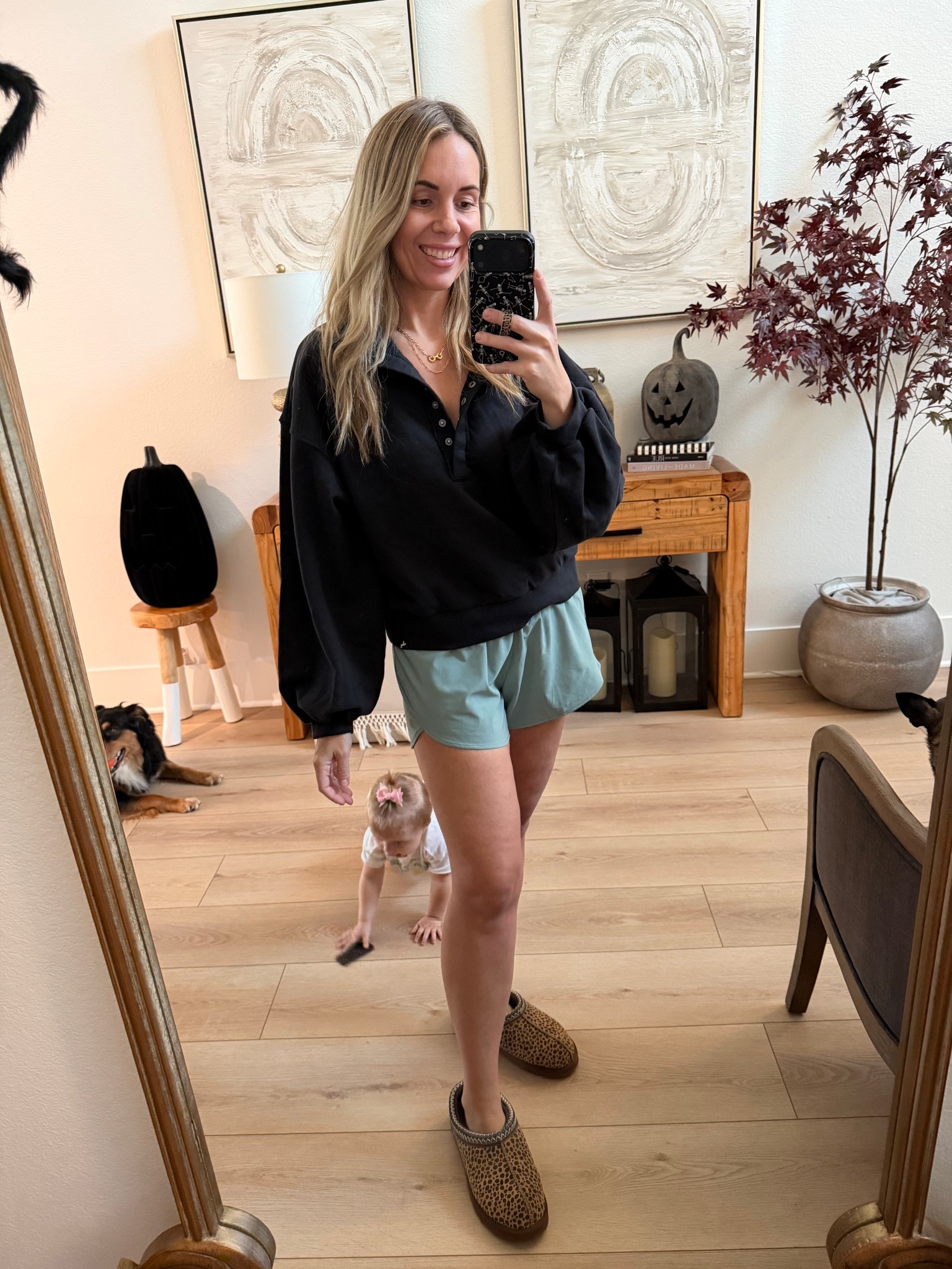 I sized up in the pullover to a medium for length. Shorts are TTS and my favorite comfy shorts.

#LTKFindsUnder50