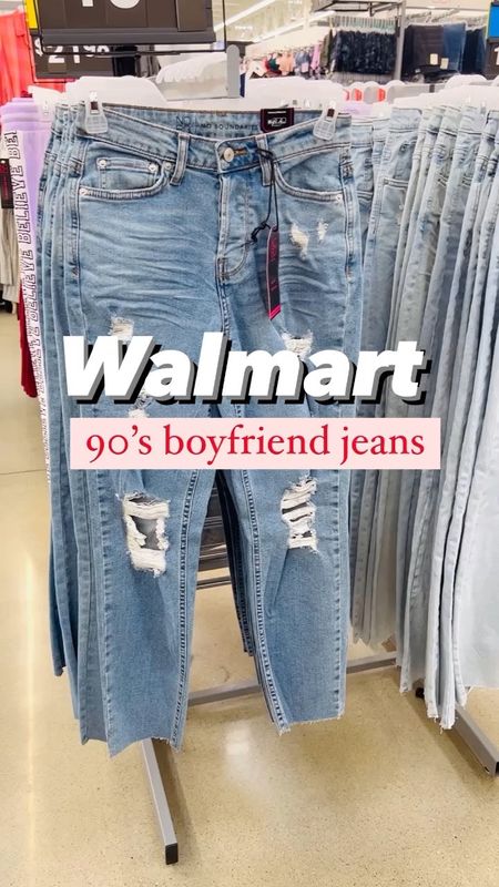 New 90’s boyfriend jeans at Walmart. Jr sizing, I sized up two sizes to a 9. I’m typically a size 6. Size small in each top. 

#LTKunder50 #LTKstyletip #LTKSeasonal