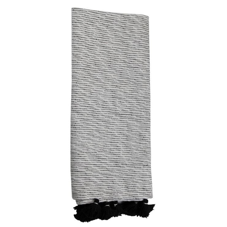 Black and White Hand Woven 50 x 60 inch Outdoor Safe Throw Blanket with Hand Tied Tassels - Fores... | Target