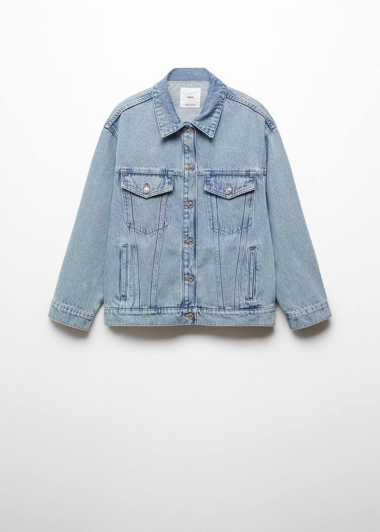 Contrast denim jacket -  Women | Mango United Kingdom | MANGO (UK)