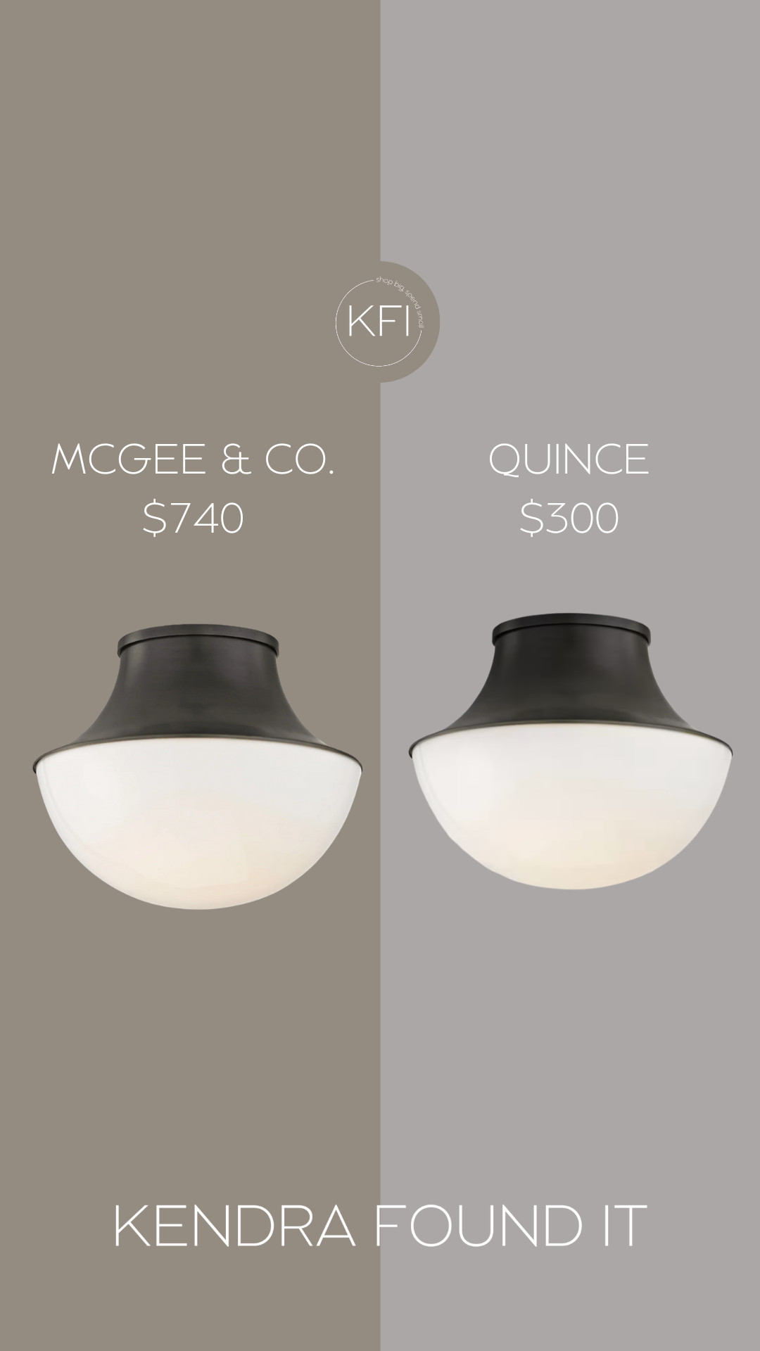 This might be my favorite look-for-less lighting find yet. 🤍 On the left is the iconic McGee and Co. Lettie Flush Mount—a sculptural, designer-style ceiling light priced at $740. On the right? A $300 McGee and Co. Lettie Flush Mount dupe from Quince that nails the same clean, modern silhouette for so much less.

Both have that curved opal glass dome and matte bronze finish—perfect for anyone who loves modern organic, transitional, or Studio McGee–inspired lighting. This dupe works beautifully in hallways, entryways, bedrooms, or laundry rooms—basically any space where you want designer lighting on a budget. For more McGee and Co. dupes, check out my McGee and Co. Post Collection!

This is the ultimate flush mount dupe if you’re decorating with warm neutrals, natural textures, and timeless finishes. 

 #LTKHome #LTKSaleAlert