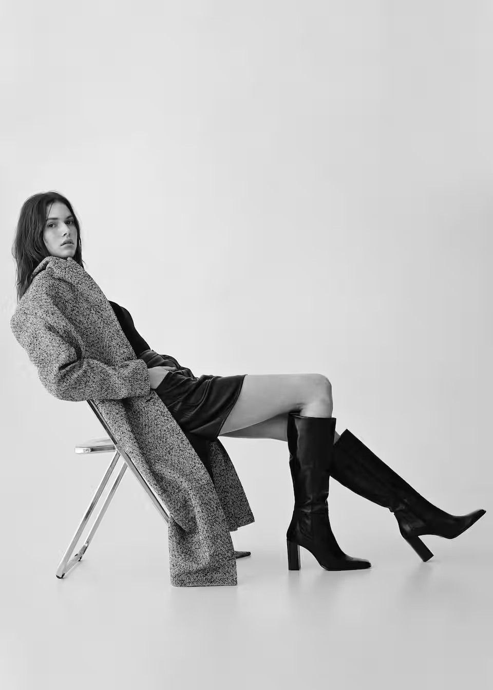 High heel leather boot | MANGO (US)