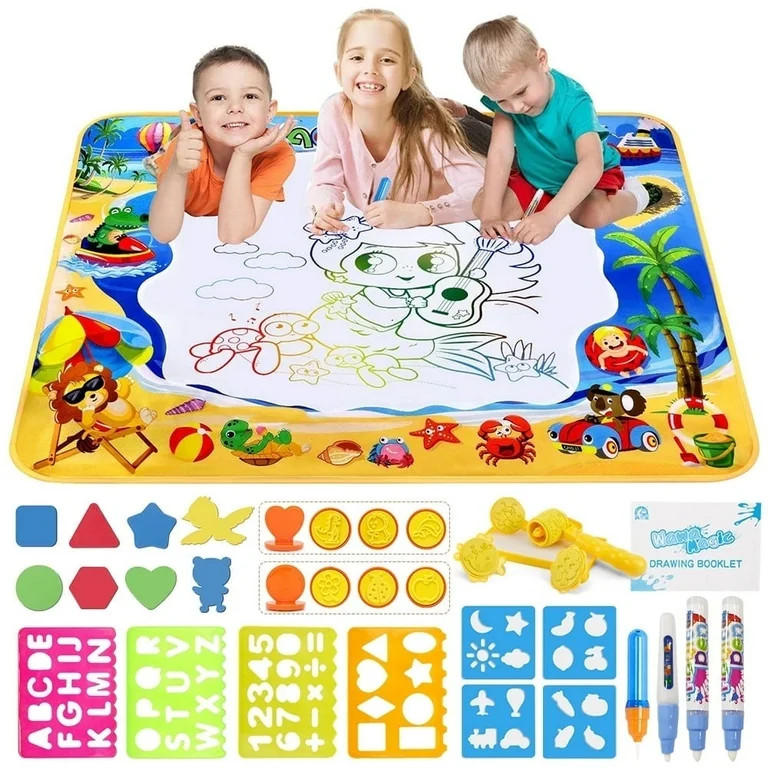 GPED Doodle Drawing Mat, 40 x 32 inch Large Aqua Magic Water Drawing Mat Toy Gifts for Boys Girls... | Walmart (US)