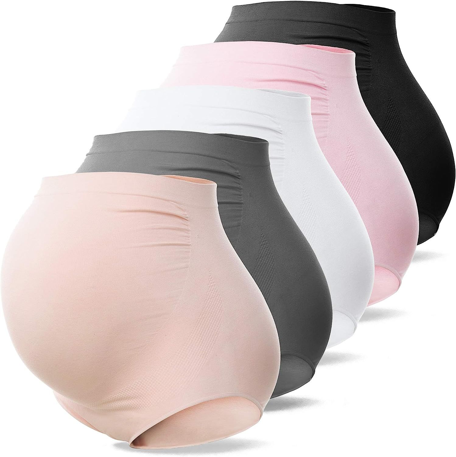 SUNNYBUY Women's Maternity High Waist Underwear Pregnancy Seamless Soft Hipster Panties Over Bump | Amazon (US)