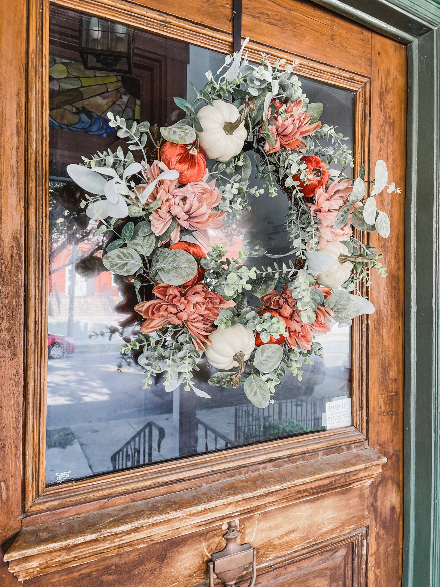fall eucalyptus wreath with white pumpkins, orange velvet pumpkins and muted fall florals | kirkland’s home | fall wreaths | fall decor sale

#LTKSeasonal #LTKSale #LTKhome