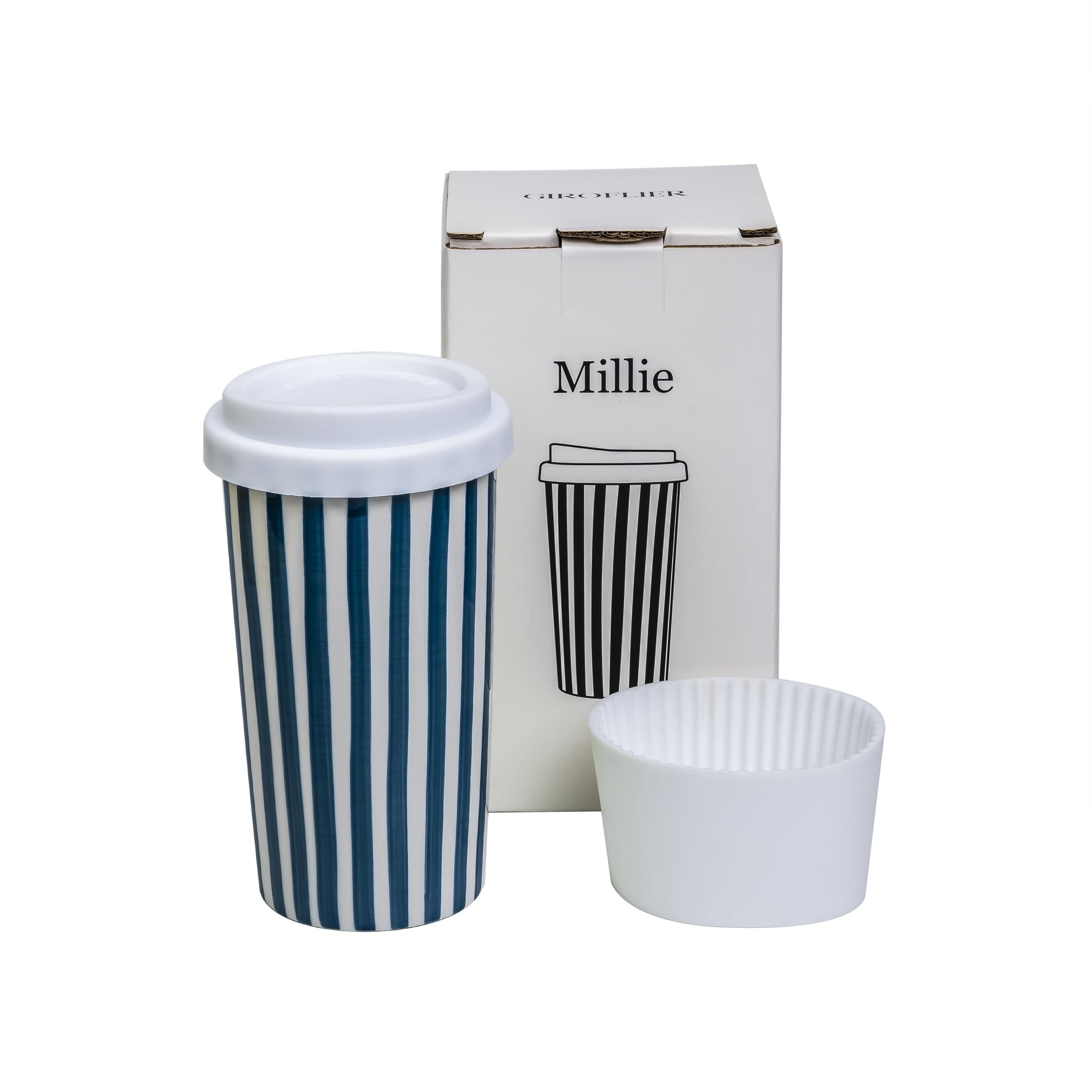 Millie 12oz Ceramic Travel Coffee Mug - Stylish Tumbler with Lid, Microwave & Dishwasher Safe Cer... | Amazon (US)