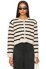 Line & Dot Benni Stripe Cardigan in Tan & Black from Revolve.com | Revolve Clothing (Global)