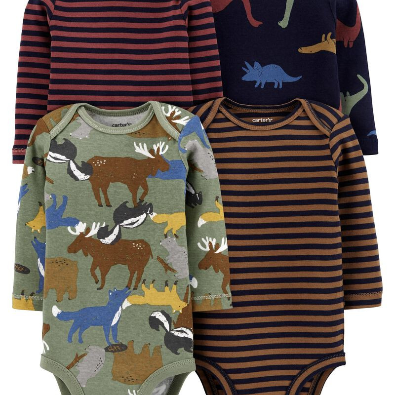 4-Pack Long-Sleeve Original Bodysuits | Carter's