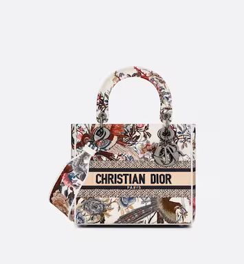 Medium Lady D-Lite Bag Ecru Multicolor Dior Jardin d'Hiver Embroidery | DIOR | Dior Couture