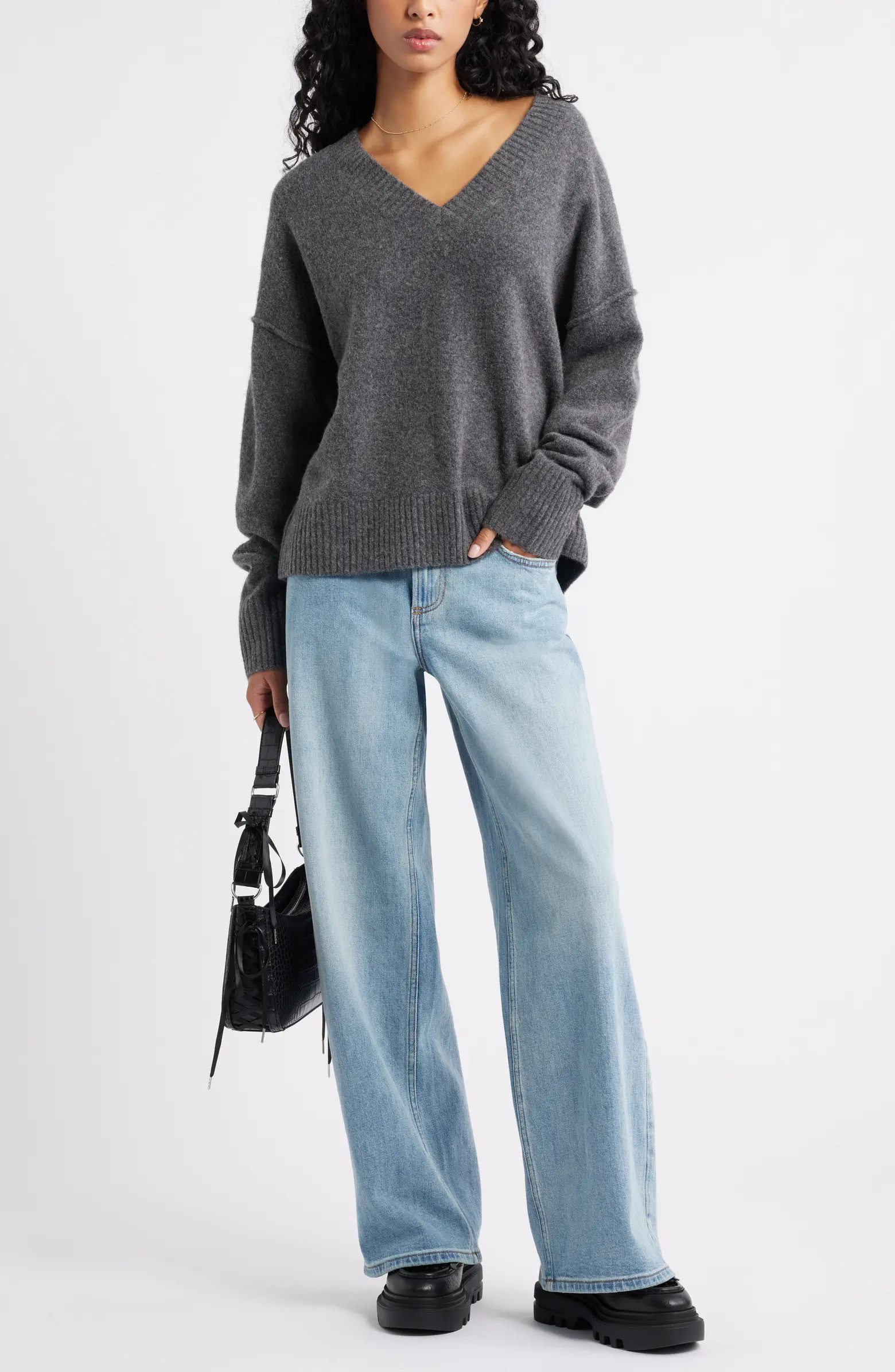 Oversize Cozy V-Neck Sweater | Nordstrom