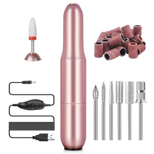 SAVILAND Electric Nail Drill: Rose Electric Nail File 20000RPM Efile Nail Drill Professional Manicure with 6PCS Nail Drill Bits Portable Nail File & Salon Use Manicure Pedicure | Amazon (US)