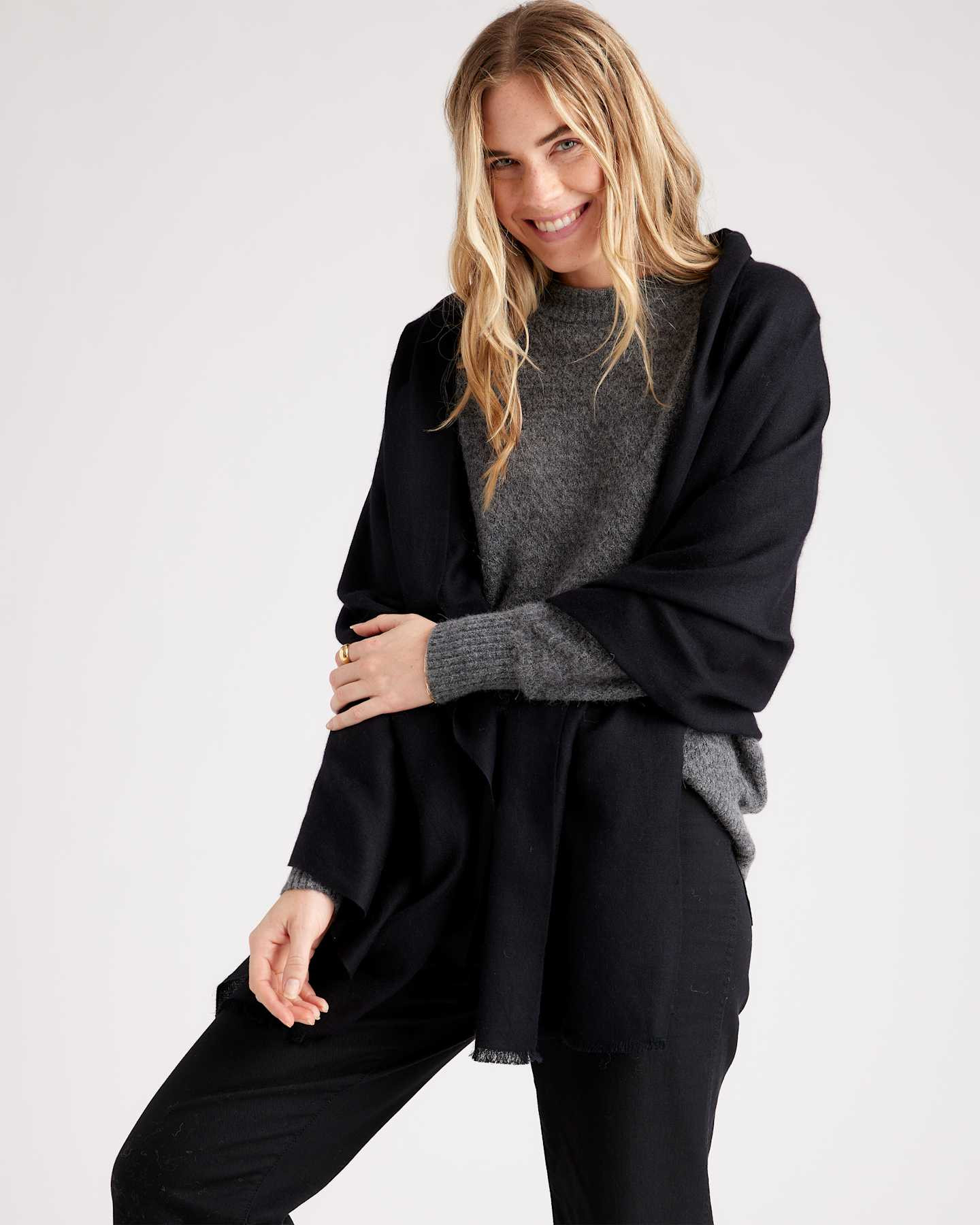 Featherweight Cashmere Silk Frayed Edge Scarf | Quince