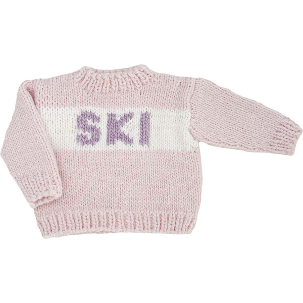 SKI Hand-Knit Sweater, Pink, Lavender & White - The Blueberry Hill Sweaters | Maisonette | Maisonette