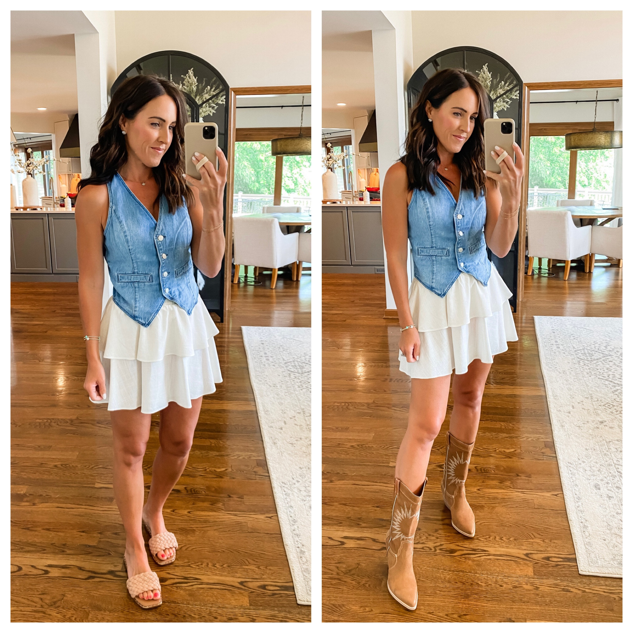Trending! Denim vests. So cute with a flowy Summer skirt or layered over a sundress. 
XS here. 
S skirt 

#LTKstyletip #LTKunder100 #LTKFind