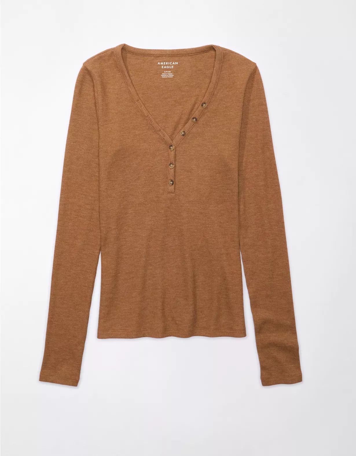 AE Waffle Long-Sleeve Henley Tee | American Eagle Outfitters (US & CA)