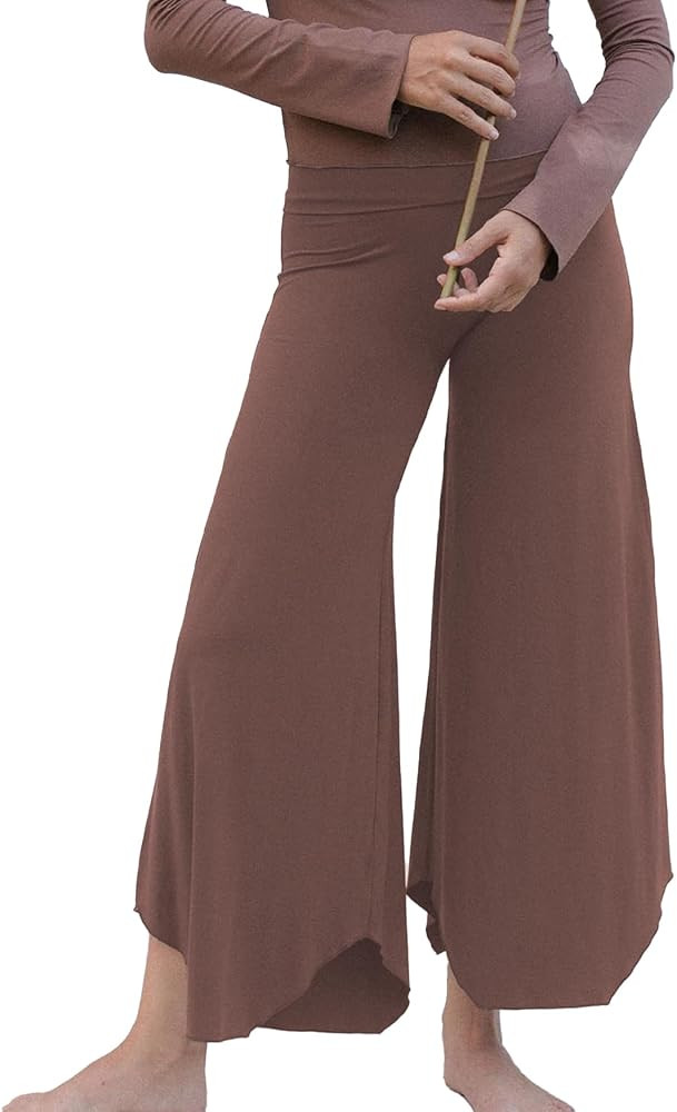Hixiaohe Womens Fold Over Capri Pants Casual Elastic High Waisted Flare Leggings Flowy Yoga Pants... | Amazon (US)