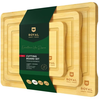 Royal Craft Wood Bamboo Cutting Board Set of 3 | Target